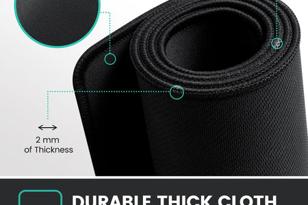 DX-1000XL Waterproof Gaming Mouse Pad with Stitched Edge - Non-Slip Rubber Base Design for Laptop or Desktop Computer - XL Size 15.75 X 12.6 X 0.12 Inches, Black