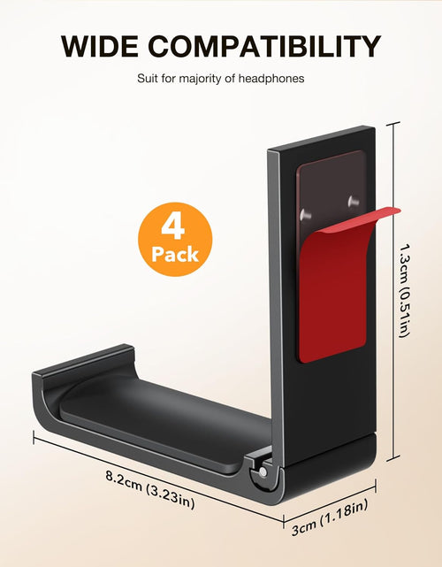 Load image into Gallery viewer, Headphone Stand Hanger Foldable Wall Hooks, save Space Durable Aluminum Headset Stand Holder for Universal Gaming Headset, Strong Adhesive, Black
